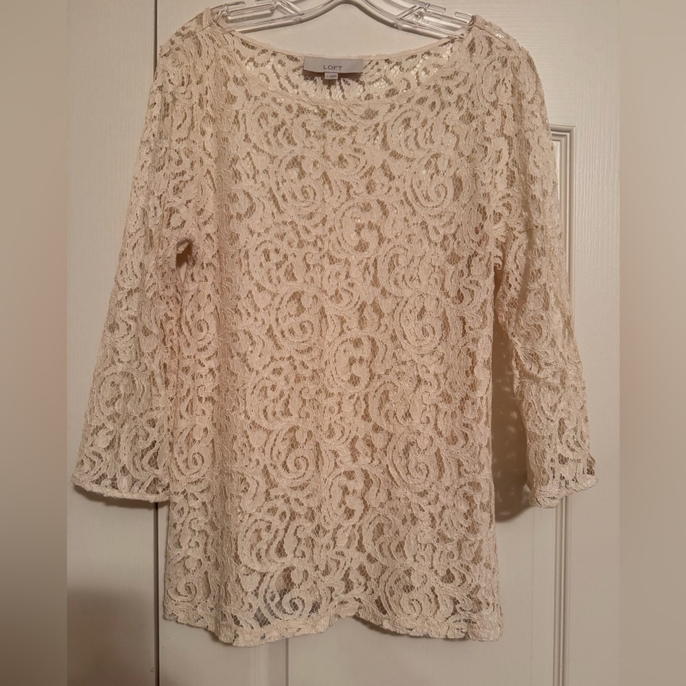 LOFT Ivory Lace Blouse